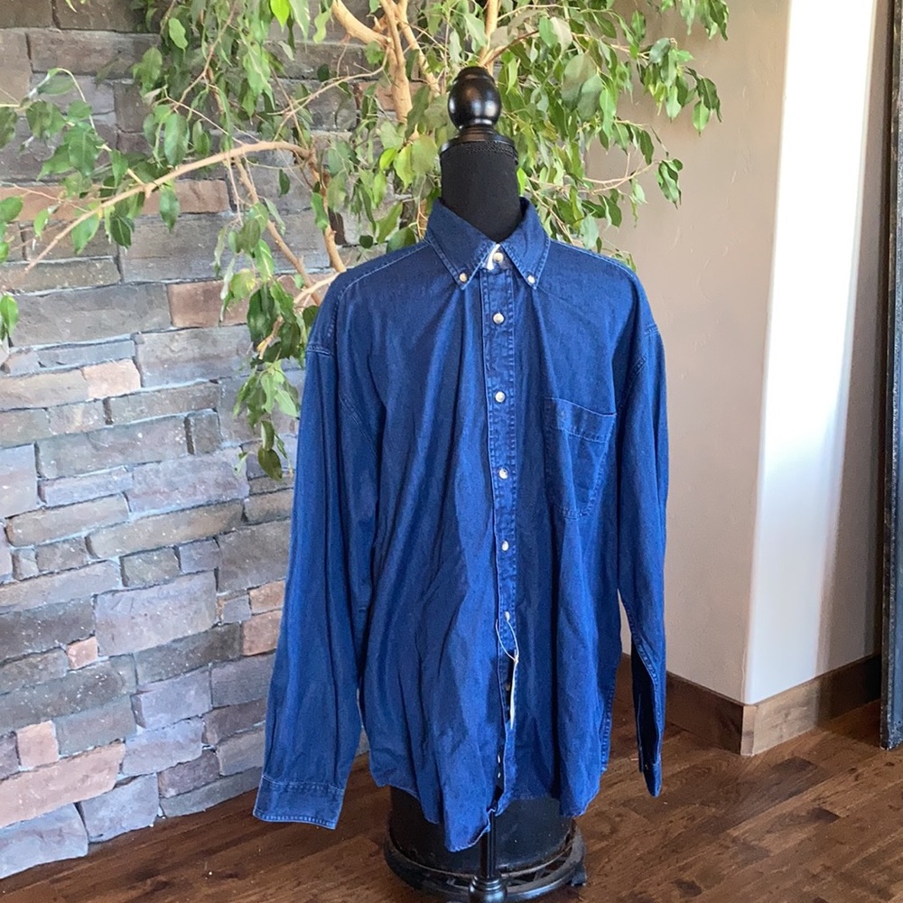 Dockers Denim Casual Button Down Shirt